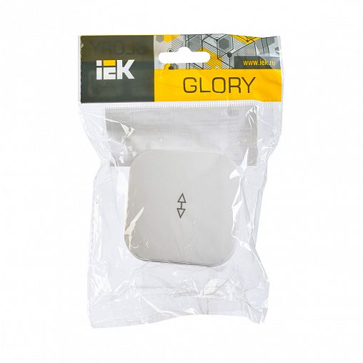 Выключатель одноклавишный накладной IEK Glory ВСп10-1-0-ХБ, проходной, 10 А, белый фото