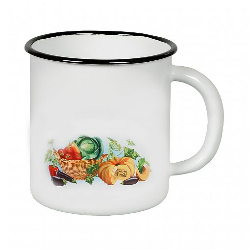 Кружка эмалированная СтальЭмаль, 1 л, с декором фото