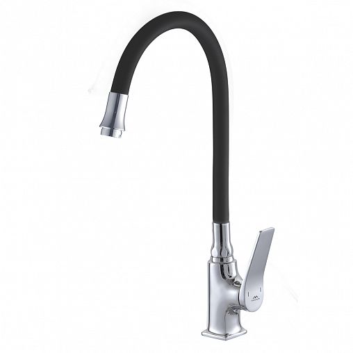 Смеситель для кухни Fashun A4186-7, с гибким изливом, хром/черный фото