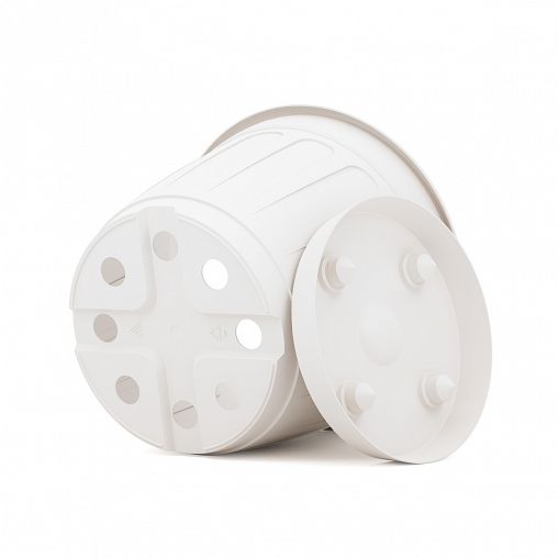 Горшок для цветов Альтернатива Дионис, с поддоном, 3,6 л, белый фото