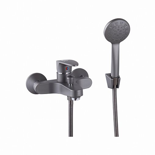 Смеситель для ванны с душем PLStart PL3205-17, хром/графит фото