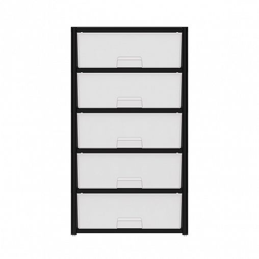 Комод пятисекционный Альтернатива Колорит, 56 x 39 x 100 см, черный фото