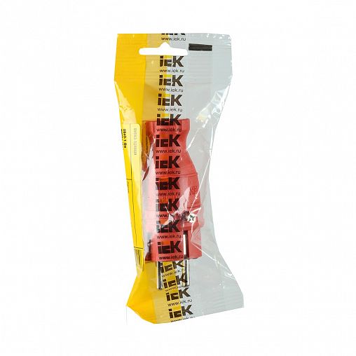 Вилка прямая IEK Омега ВБп3-1-0м, с заземлением, 16 А, красная фото