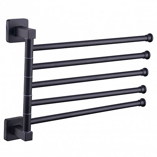 Полотенцедержатель поворотный Fashun A2615-7, пятерной, черный фото