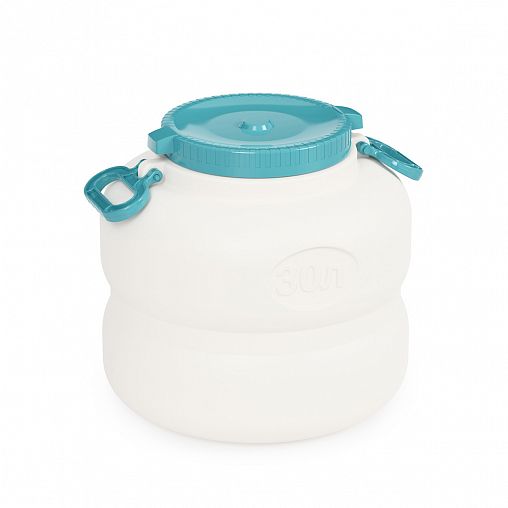 Канистра-бочка пластиковая Альтернатива Байкал, с крышкой и навесными ручками, 30 л фото