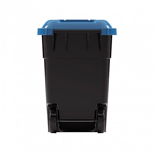 Бак для мусора Альтернатива, на колесах, 65 л, черно-синий фото