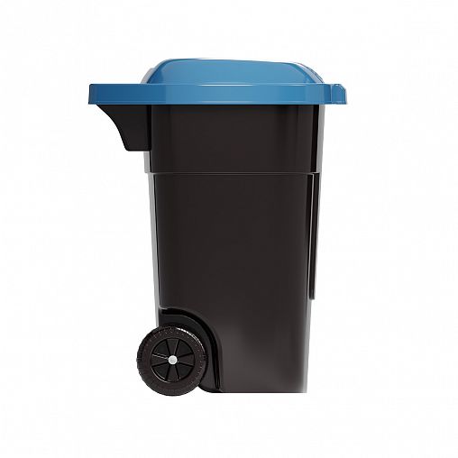 Бак для мусора Альтернатива, на колесах, 65 л, черно-синий фото