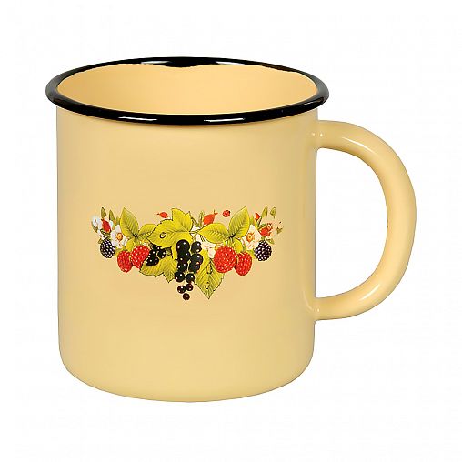 Кружка эмалированная СтальЭмаль, 1 л, с декором фото