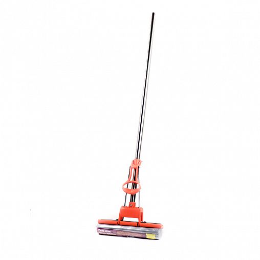 Швабра для пола губчатая Doм-Doм, с отжимом, рукоятка 110 см фото