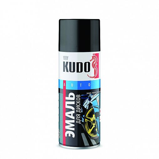 Аэрозольная краска для дисков Kudo KU-5203, 520 мл, черная фото