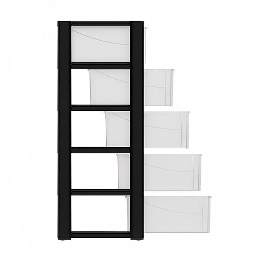 Комод пятисекционный Альтернатива Колорит, 56 x 39 x 100 см, черный фото