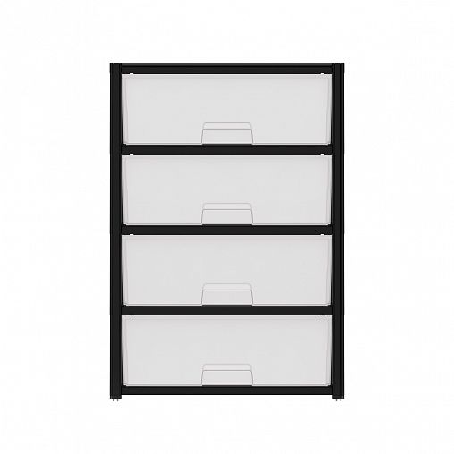 Комод четырехсекционный Альтернатива Колорит, 56 x 39 x 81 см, черный фото