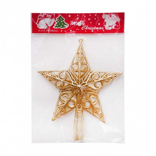 Верхушка на елку Звезда, 17,8 x 15,5 см, золото фото