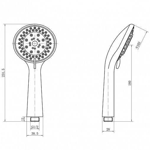 Лейка для душа Fashun A006, 5 режимов, хром/серая фото