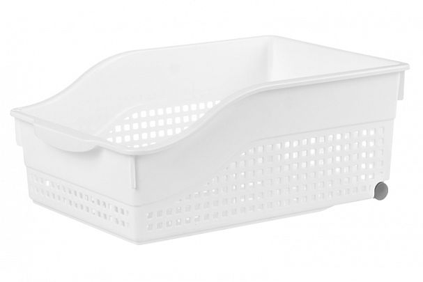 Контейнер хозяйственный Violet Лофт 305 x 210 x 125 мм на колесах, широкий, белый фото