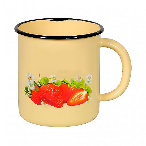 Кружка эмалированная СтальЭмаль, 1 л, с декором фото