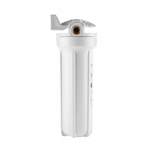 Корпус для магистрального фильтра с латунными вставками Гейзер, Slim Line 10", 1/2" фото