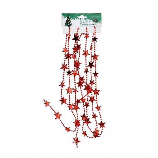 Бусы Звезды, 2,7 м, красные фото