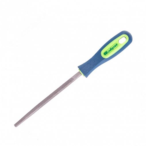 Напильник трехгранный по металлу Сибртех, двухкомпонентная рукоятка, 150 мм фото