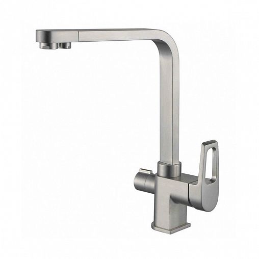 Смеситель для кухни Zorg ZR 334 YF Satin, с подключением к фильтру, однорычажный, сатин фото