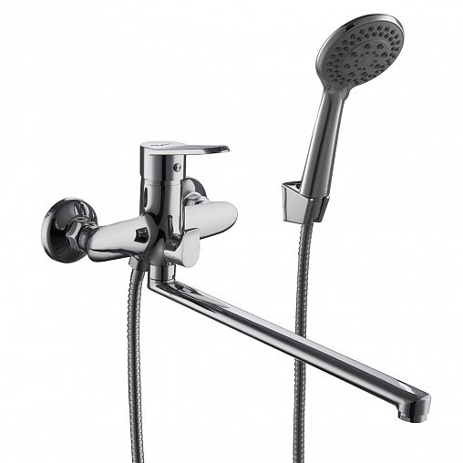 Смеситель для ванны с душем PLStart PD22053, с длинным изливом, хром фото