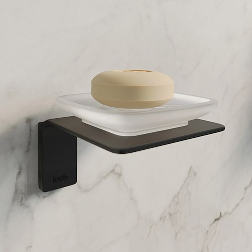 Мыльница настенная IDDIS Slide, черная матовая фото