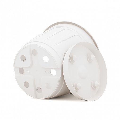 Горшок для цветов Альтернатива Дионис, с поддоном, 2,6 л, белый фото