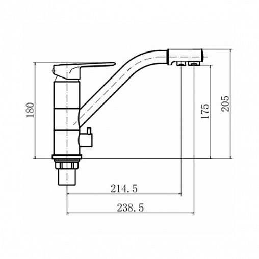 Смеситель для кухни Fashun A4304, с подключением к фильтру, хром фото