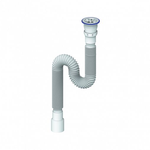 Сифон гофрированный Unicorn D230, с выпуском 1 1/2" x 40 мм, 1200 мм фото