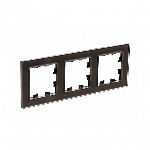 Рамка Systeme (Schneider) Electric Atlasdesign Nature, 3-поста, стекло, мокко фото