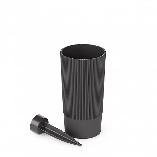 Ваза для цветов под срезку Альтернатива Версаль, с колышком, пластиковая, 20 см, графит фото