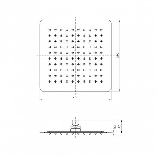 Лейка для верхнего душа Lemark LM9487S, 1 режим фото