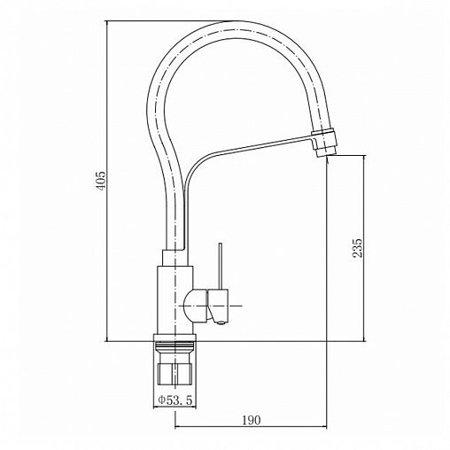 Смеситель для кухни Fashun A54012-12, с гибким изливом, сатин/серый фото