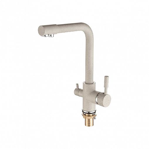 Смеситель для кухни Fashun A4352-20, с подключением к фильтру, песочный/хром фото