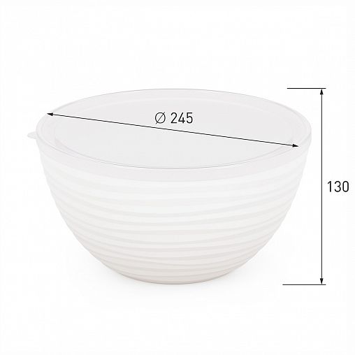 Салатник пластиковый Альтернатива Оазис, с крышкой, 4 л, белый фото