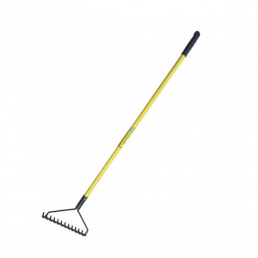 Грабли прямые Усадьба-Люкс, с металлизированным черенком, 12 зубьев фото