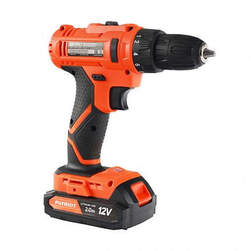 Дрель-шуруповерт аккумуляторная Patriot BR 117LI, 12 В, 2 x 2 Ач Li-ion, с 2 АКБ и ЗУ фото