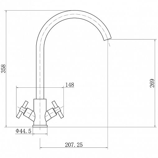 Смеситель для кухни Fashun A54028, сатин фото