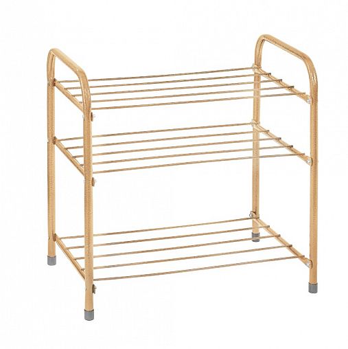 Этажерка для обуви Violet Эконом, 3 яруса, 34 x 48 x 52 см, бежевая фото