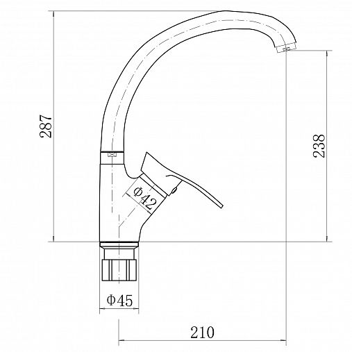 Смеситель для кухни Fashun A4028, хром фото
