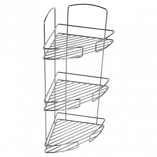 Полка в ванную Milardo 111WC30M44, 3-х ярусная, хром фото