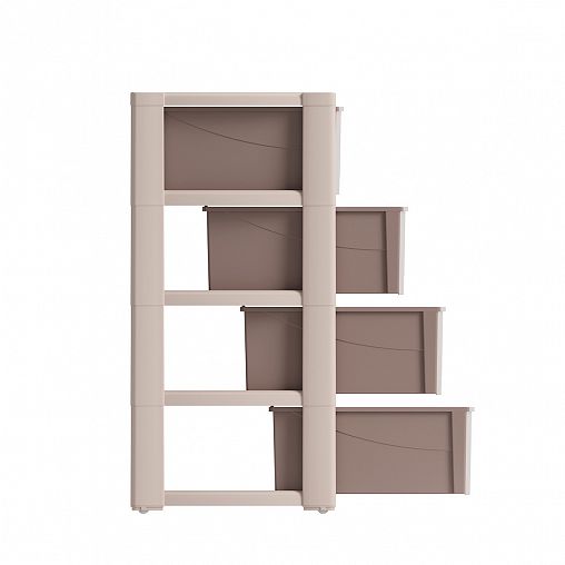 Комод четырехсекционный Альтернатива Колорит, 56 x 39 x 81 см, бежевый фото