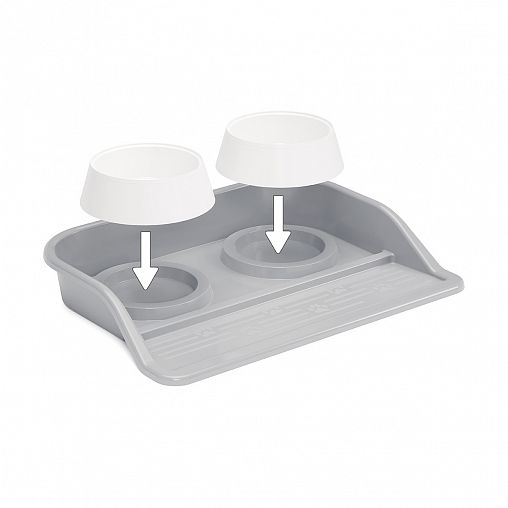 Миска для животных Альтернатива, на подставке, 0,3 л, 2 шт, серая фото