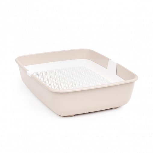 Лоток для животных Альтернатива, с сеткой, бело-бежевый фото