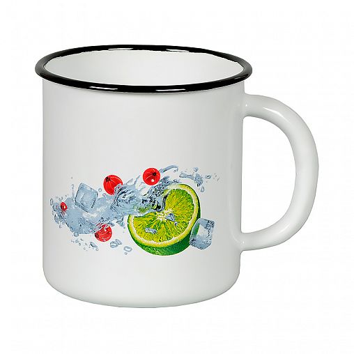 Кружка эмалированная СтальЭмаль, 1 л, с декором фото