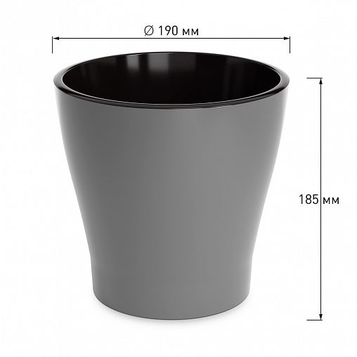 Горшок для цветов Альтернатива Лея, с автополивом, 3,6 л, серый фото