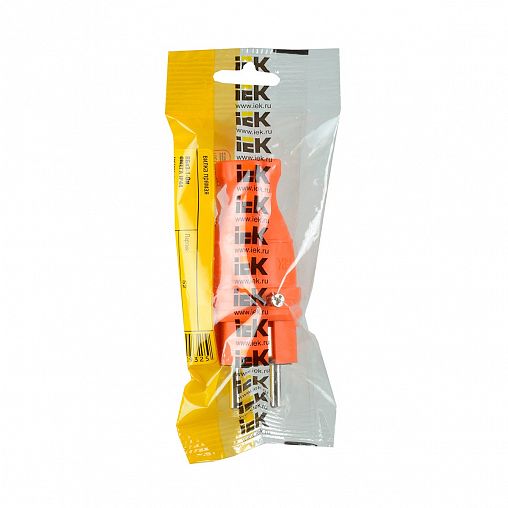 Вилка прямая IEK Омега ВБп3-1-0м, с заземлением, 16 А, оранжевая фото