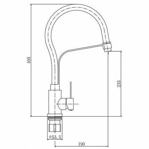 Смеситель для кухни Fashun A54012-8, с гибким изливом, сатин/белый фото