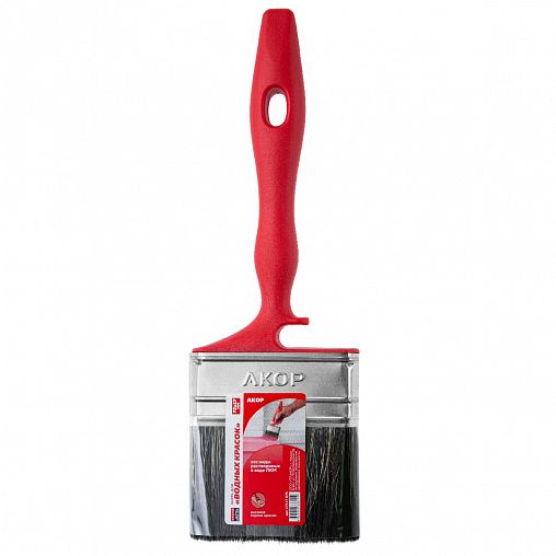 Кисть плоская для водных красок Акор Мастер, смешанная щетина, пластиковая ручка, 75 x 17 мм фото