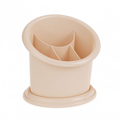 Подставка для столовых приборов Альтернатива Стиль, 16,5 x 13 x 15,5 см, светло-бежевая фото